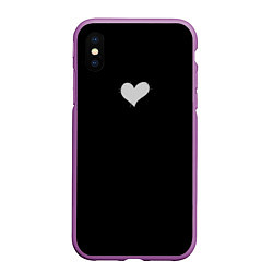 Чехол iPhone XS Max матовый Сердце - заплатка, цвет: 3D-фиолетовый