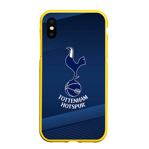 Чехол iPhone XS Max матовый Tottenham hotspur Синяя абстракция / 3D-Желтый – фото 1