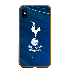 Чехол iPhone XS Max матовый Tottenham hotspur Соты абстракция, цвет: 3D-коричневый