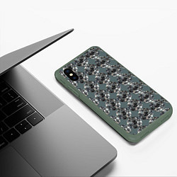 Чехол iPhone XS Max матовый Бриллианты - текстура, цвет: 3D-темно-зеленый — фото 2