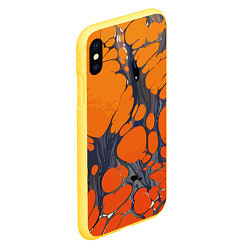 Чехол iPhone XS Max матовый Лавовая паутина, цвет: 3D-желтый — фото 2