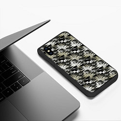 Чехол iPhone XS Max матовый Абстрактный камуфляжный, цвет: 3D-черный — фото 2