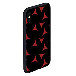 Чехол iPhone XS Max матовый Red Stars - Красные треугольные объекты в чёрном п, цвет: 3D-черный — фото 2