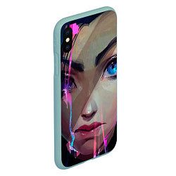 Чехол iPhone XS Max матовый Jinx портрет - Аркейн League of legends, цвет: 3D-мятный — фото 2