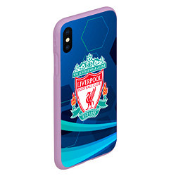 Чехол iPhone XS Max матовый Liverpool Абстракция, цвет: 3D-сиреневый — фото 2