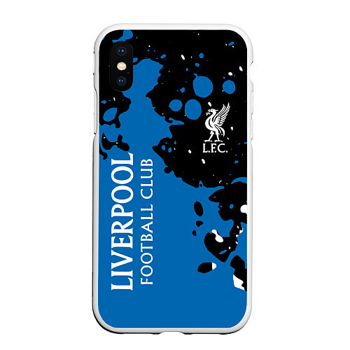 Чехол iPhone XS Max матовый Liverpool Краска / 3D-Белый – фото 1