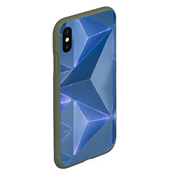 Чехол iPhone XS Max матовый Неоновая киберпанк броня - Синий, цвет: 3D-темно-зеленый — фото 2