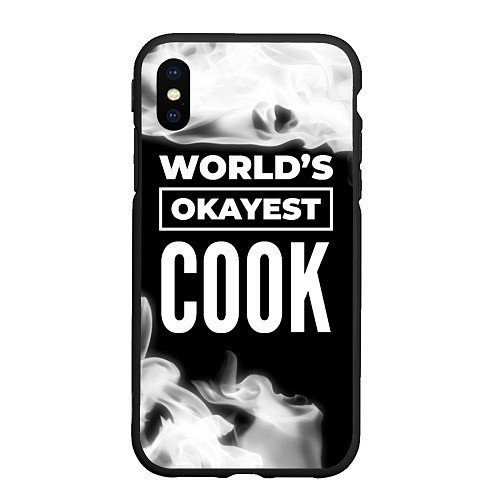 Чехол iPhone XS Max матовый Worlds okayest cook - dark / 3D-Черный – фото 1