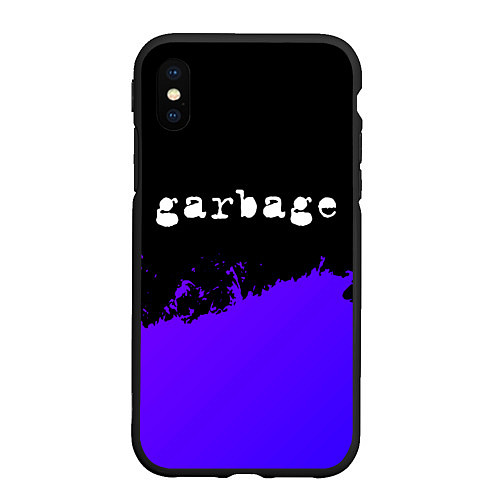 Чехол iPhone XS Max матовый Garbage purple grunge / 3D-Черный – фото 1