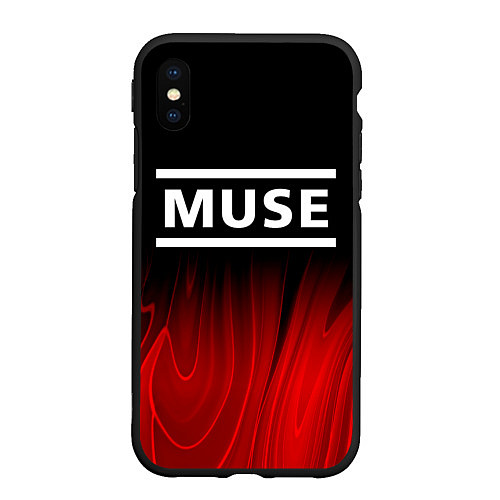 Чехол iPhone XS Max матовый Muse red plasma / 3D-Черный – фото 1