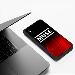 Чехол iPhone XS Max матовый Muse red plasma, цвет: 3D-черный — фото 2