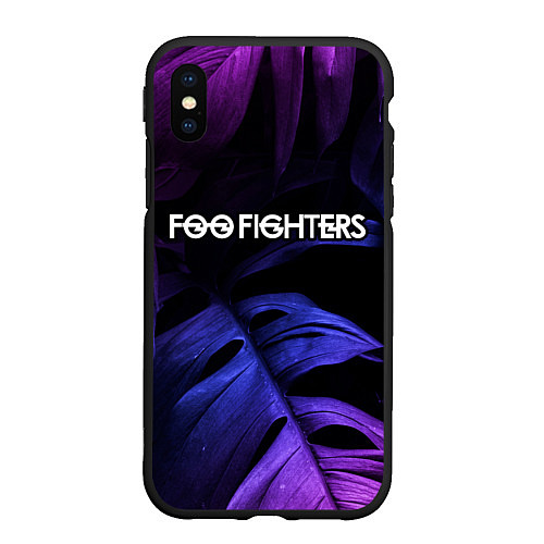 Чехол iPhone XS Max матовый Foo Fighters neon monstera / 3D-Черный – фото 1