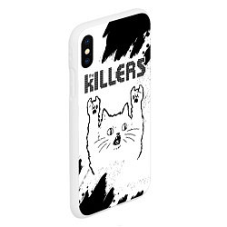 Чехол iPhone XS Max матовый The Killers рок кот на светлом фоне, цвет: 3D-белый — фото 2