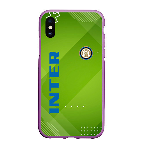 Чехол iPhone XS Max матовый Inter Поле / 3D-Фиолетовый – фото 1