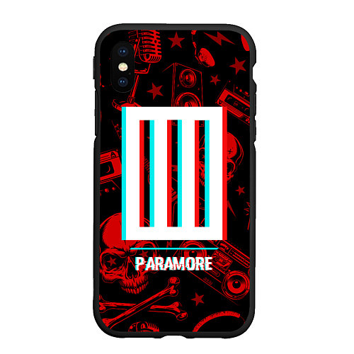 Чехол iPhone XS Max матовый Paramore rock glitch / 3D-Черный – фото 1