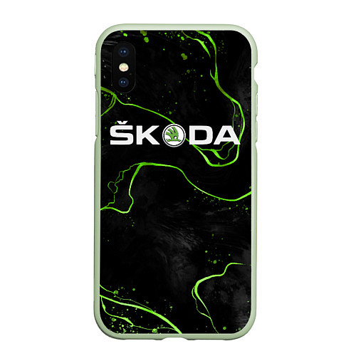 Чехол iPhone XS Max матовый Шкодавод / 3D-Салатовый – фото 1