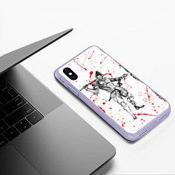 Чехол iPhone XS Max матовый Metal gear rising blood, цвет: 3D-светло-сиреневый — фото 2