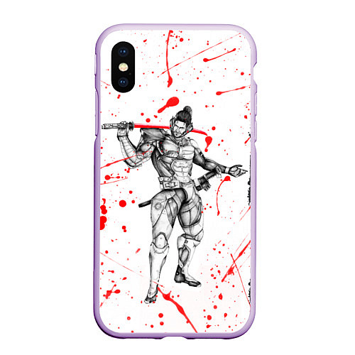 Чехол iPhone XS Max матовый Metal gear rising blood / 3D-Сиреневый – фото 1