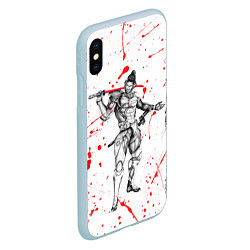 Чехол iPhone XS Max матовый Metal gear rising blood, цвет: 3D-голубой — фото 2