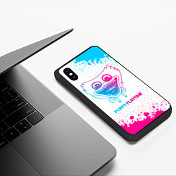 Чехол iPhone XS Max матовый Poppy Playtime neon gradient style, цвет: 3D-черный — фото 2