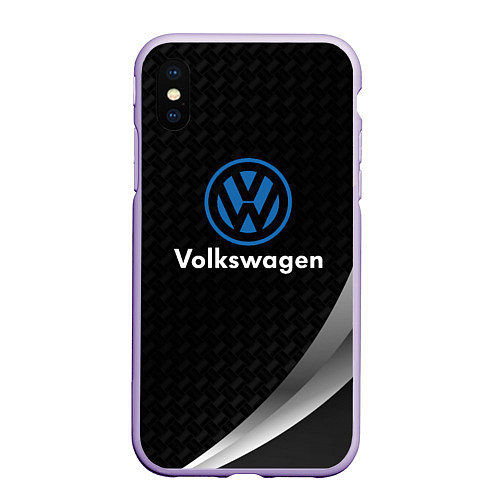 Чехол iPhone XS Max матовый Volkswagen абстракция / 3D-Светло-сиреневый – фото 1