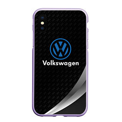 Чехол iPhone XS Max матовый Volkswagen абстракция, цвет: 3D-светло-сиреневый