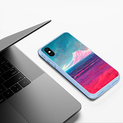 Чехол iPhone XS Max матовый Завораживающий ландшафт, цвет: 3D-голубой — фото 2