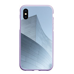 Чехол iPhone XS Max матовый Абстрактная геометрическая серебряная постройка, цвет: 3D-светло-сиреневый
