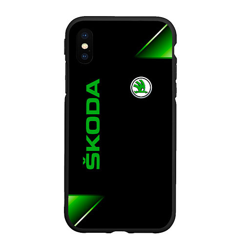 Чехол iPhone XS Max матовый Skoda Sport Абстракция / 3D-Черный – фото 1