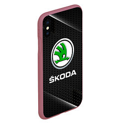 Чехол iPhone XS Max матовый Skoda Абстракция, цвет: 3D-малиновый — фото 2