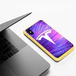 Чехол iPhone XS Max матовый Тесла энергия солнца, цвет: 3D-желтый — фото 2