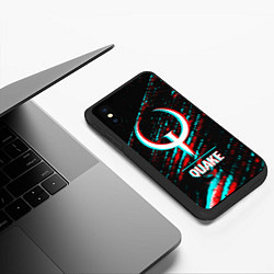 Чехол iPhone XS Max матовый Quake в стиле glitch и баги графики на темном фоне, цвет: 3D-черный — фото 2