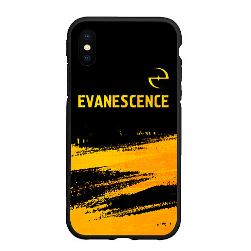 Чехол iPhone XS Max матовый Evanescence - gold gradient: символ сверху / 3D-Черный – фото 1