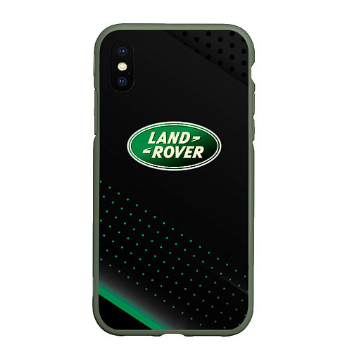 Чехол iPhone XS Max матовый Land rover Зелёная абстракция / 3D-Темно-зеленый – фото 1