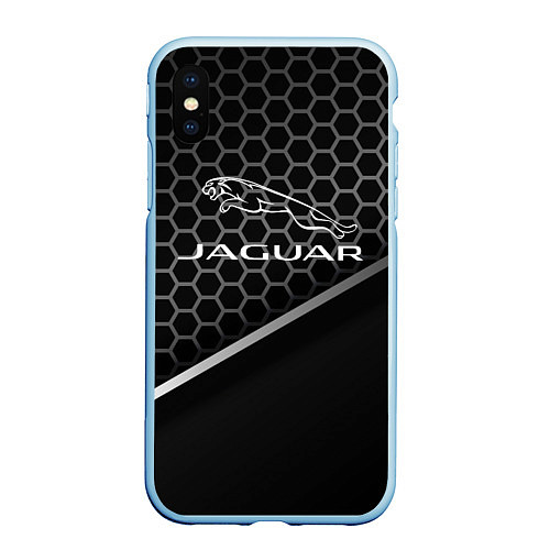 Чехол iPhone XS Max матовый Jagur абстракция карбо / 3D-Голубой – фото 1