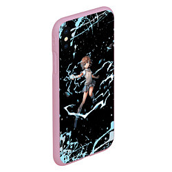 Чехол iPhone XS Max матовый Микото в деле - Некий научный Рейлган, цвет: 3D-розовый — фото 2