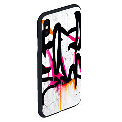Чехол iPhone XS Max матовый Крупные граффити узоры, цвет: 3D-черный — фото 2