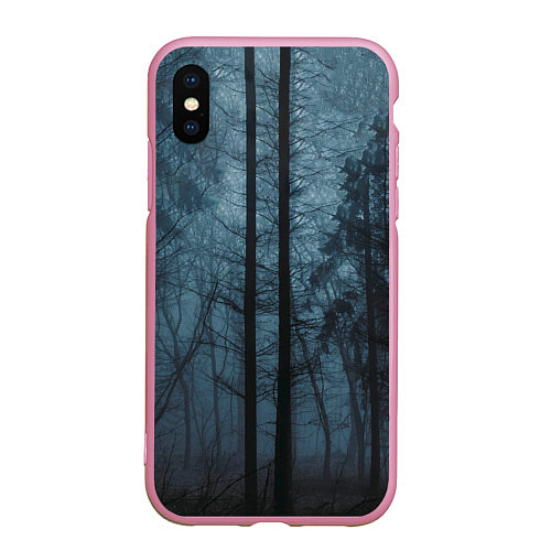 Чехол iPhone XS Max матовый Dark-Forest / 3D-Розовый – фото 1