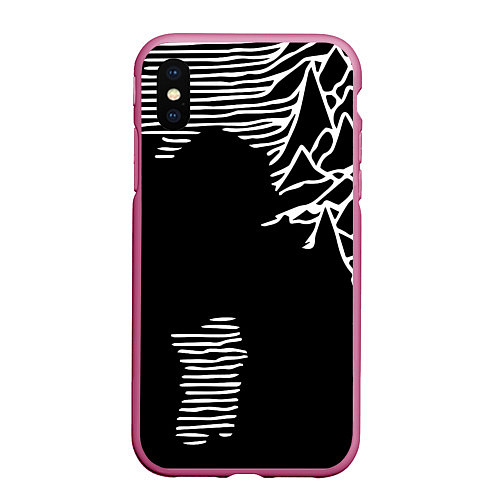 Чехол iPhone XS Max матовый Joy Division - неровность горы / 3D-Малиновый – фото 1