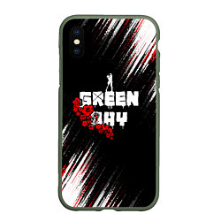 Чехол iPhone XS Max матовый Green day - абстракция, цвет: 3D-темно-зеленый