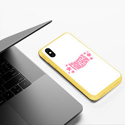 Чехол iPhone XS Max матовый Positive vibration, цвет: 3D-желтый — фото 2