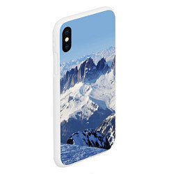 Чехол iPhone XS Max матовый Гряда снежных вершин, цвет: 3D-белый — фото 2