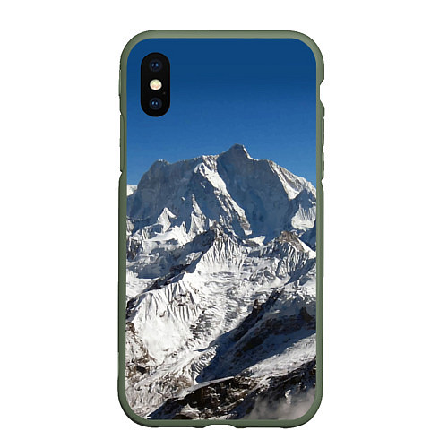 Чехол iPhone XS Max матовый Канченджанга, Гималаи, 8 586 м / 3D-Темно-зеленый – фото 1