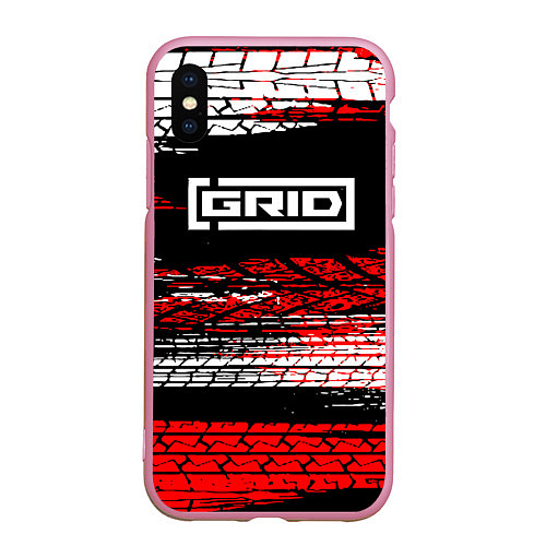 Чехол iPhone XS Max матовый Grid legends - гонки / 3D-Розовый – фото 1