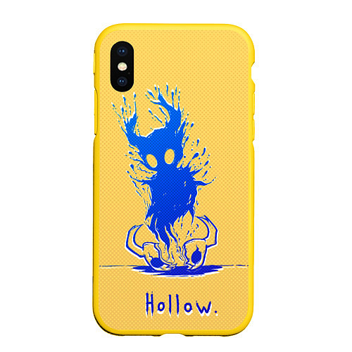 Чехол iPhone XS Max матовый Hollow Рыцарь в синем градиенте Hollow Knight / 3D-Желтый – фото 1