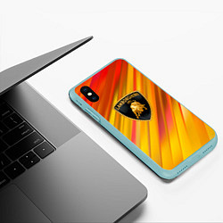 Чехол iPhone XS Max матовый Lamborghini - яркая абстракция, цвет: 3D-мятный — фото 2
