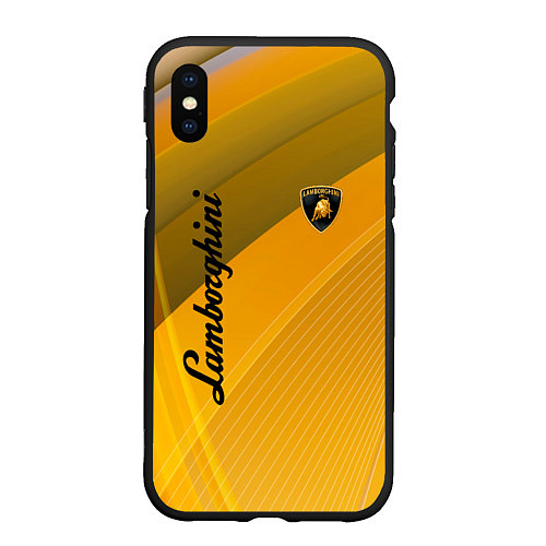 Чехол iPhone XS Max матовый Lamborghini - абстракция / 3D-Черный – фото 1