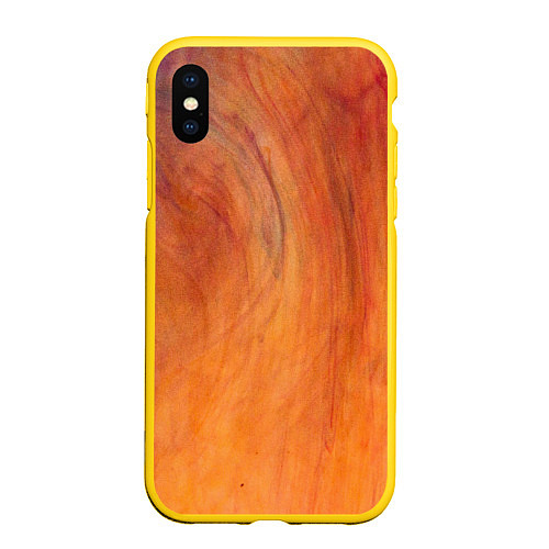 Чехол iPhone XS Max матовый Огненно-оранжевая поверхность / 3D-Желтый – фото 1