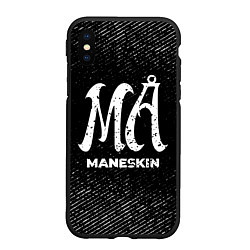 Чехол iPhone XS Max матовый Maneskin с потертостями на темном фоне, цвет: 3D-черный