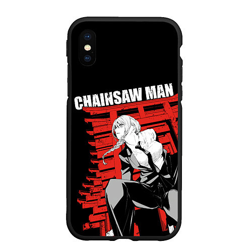 Чехол iPhone XS Max матовый Chainsaw - Макима / 3D-Черный – фото 1